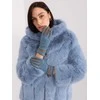 Wool Fashion Italia Elegantiškos mėlynos pirštinės su pinta juostele: Dydis - S/M
