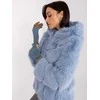 Wool Fashion Italia Elegantiškos mėlynos pirštinės su pinta juostele: Dydis - S/M