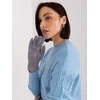 Wool Fashion Italia Elegantiškos pilkos moteriškos pirštinės: Dydis - L/XL