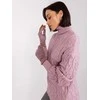 Wool Fashion Italia Elegantiškos violetinės pirštinės su pinta juostele: Dydis - L/XL