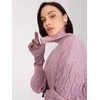 Wool Fashion Italia Elegantiškos violetinės pirštinės su pinta juostele: Dydis - L/XL