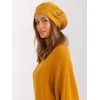 Kepurė Wool Fashion Italia Geltona moteriška žieminė beretė: Dydis - Universalus