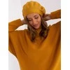 Kepurė Wool Fashion Italia Geltona moteriška žieminė beretė: Dydis - Universalus