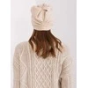 Wool Fashion Italia Kreminė moteriška žieminė kepurė: Dydis - Universalus