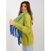 Wool Fashion Italia Mėlynas geltonas moteriškas šalikas: Dydis - Universalus