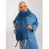 Wool Fashion Italia Mėlynas šiltas šalikas: Dydis - Universalus