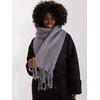Wool Fashion Italia Pilkas šiltas šalikas: Dydis - Universalus