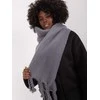 Wool Fashion Italia Pilkas šiltas šalikas: Dydis - Universalus