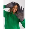 Wool Fashion Italia Pilkos moteriškos pirštinės: Dydis - L/XL