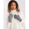 Wool Fashion Italia Pilkos moteriškos pirštinės: Dydis - S/M