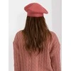 Kepurė Wool Fashion Italia Rožinė moteriška beretė: Dydis - Universalus