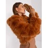 Wool Fashion Italia Rudos pirštinės su pinta juostele: Dydis - S/M