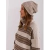 Wool Fashion Italia Rusva moteriška žieminė kepurė su siuvinėtomis gėlėmis: Dydis - Universalus