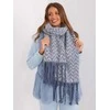 Wool Fashion Italia Šiltas mėlynas moteriškas šalikas: Dydis - Universalus