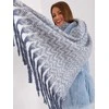 Wool Fashion Italia Šiltas mėlynas moteriškas šalikas: Dydis - Universalus