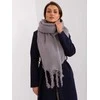 Wool Fashion Italia Šiltas pilkas ilgas šalikas: Dydis - Universalus