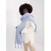 Wool Fashion Italia Šviesiai mėlynas šiltas šalikas: Dydis - Universalus