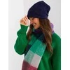 Wool Fashion Italia Tamsiai mėlyna žieminė kepurė su blizgučiais: Dydis - Universalus