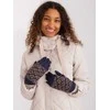 Wool Fashion Italia Tamsiai mėlynos moteriškos pirštinės: Dydis - L/XL