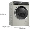 Skalbimo mašina „Bosch Serie 6 WGH2460XPL“, 9 kg, 1600 aps./min., sidabrinė