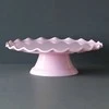 Allc Tortinė ant kojelės, rausva banguota 27cm