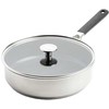 KitchenAid - KA-klasikinė nerūdijančio plieno keptuvė su dangčiu - sidabrinė - 26 cm
