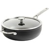 KitchenAid - Kaltinė grūdinto aliuminio keptuvė su dangčiu ir pagalbine rankena - juoda - 28 cm