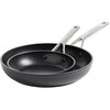 KitchenAid - Kaltinio grūdinto aliuminio keptuvių rinkinys, 2 vnt. - juodos - 20 cm + 28 cm