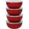 KitchenAid dubenėlių su dangteliais rinkinys 4 vnt Empire Raudona
