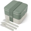 Monbento lunchbox ze sztućcami Flex 1L Natural Žalias