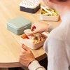 Monbento lunchbox ze sztućcami Flex 1L Natural Žalias