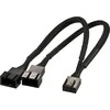 Kabelis AKASA 4-pin PWM, 0.1m, juodas / AK-0022