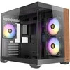 Antec CX600M Wood PC kompiuterio korpusas, Mini-Tower, Micro-ATX, Tempered Glass – juodos spalvos, Holz
