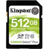 Atminties kortelė KINGSTON 512GB SDXC Canvas Select Plus 100R C10 UHS-I U3 V30