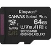 Kingston MicroSD Card Canvas Select Plus 64GB Class 10 + Adapteris (SDCS3/64)