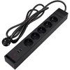 Blackstorm Farad jatkojohto RGB-valoilla, 5 pistorasiaa + 2 x USB-A, 2 m