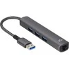 Bluecloud USB-A šakotuvas su gigabito eternetu, 4 prievadai