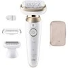 Braun Epiliatorius Silk·épil 9 Flex Wet &amp; Dry, ilgai išliekanti lygi oda, 9-030 3D, auksinis