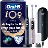 „Oral B iO9“ elektrinis dantų šepetėlis – juodas ir rožinis – 2 vnt. pakuotėje