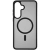 Dėklas FoneKit MagSafe-yhteensopiva Soft Touch suojakuori, Samsung Galaxy S25 FE, musta/harmaa