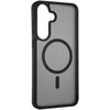 Dėklas FoneKit MagSafe-yhteensopiva Soft Touch suojakuori, Samsung Galaxy S25 FE, musta/harmaa