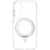 Dėklas FoneKit Premium Kickstand MagSafe-yhteensopiva suojakuori jalustalla, Samsung Galaxy S25, läpinäkyvä