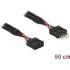 Delock USB 2.0 10 kontaktų ilgintuvo kabelio vyriška jungtis > vidinė jungtis 50 cm