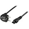 DELTACO įžemintas kabelis CEE 7/7 iki IEC 60320 C5 , max 250V / 2.5A, 5m, juodas DEL-109GA