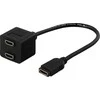 DELTACO HDMI adapteris, 1xHDMI - 2xHDMI, 19-kontaktų, juodas DELTACO / HDMI-13