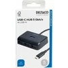 USB-C šakotuvas DELTACO, 5 Gbps, 4x USB-A, juodas / USBC-HUB203 / 1902428