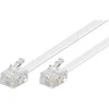 DELTACO telefono kabelis RJ11-RJ11 vyriškas / vyriškas 3m, baltas