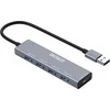 USB-A šakotuvas DELTACO, 4x USB-A lizdas, 5 Gbps, aliuminis, pilkas / UH-738 / 1903171