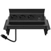 Stalinis atverčiamas maitinimo lizdas DELTACO OFFICE, 3 lizdai, 1x21W A+C USB, GST18 kabelio jungtis / GT-1400 / 1902250