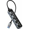 Permatomas USB-A šakotuvas DELTACO, 5 Gbps, 4x USB-A / UH-736 / 1902565